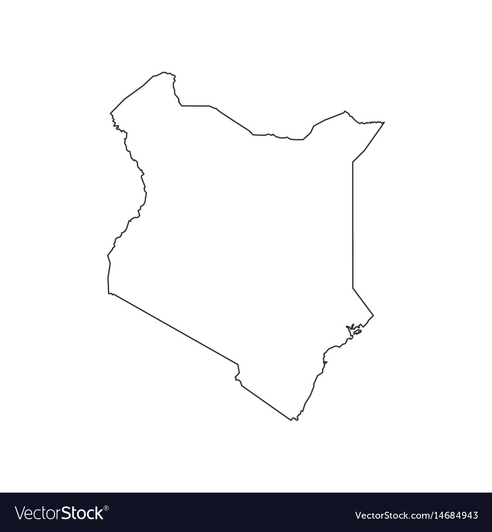 Kenya map silhouette Royalty Free Vector Image