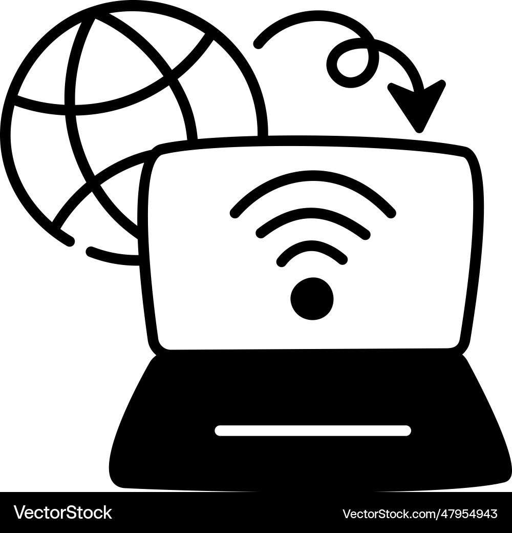 Laptop internet Royalty Free Vector Image - VectorStock