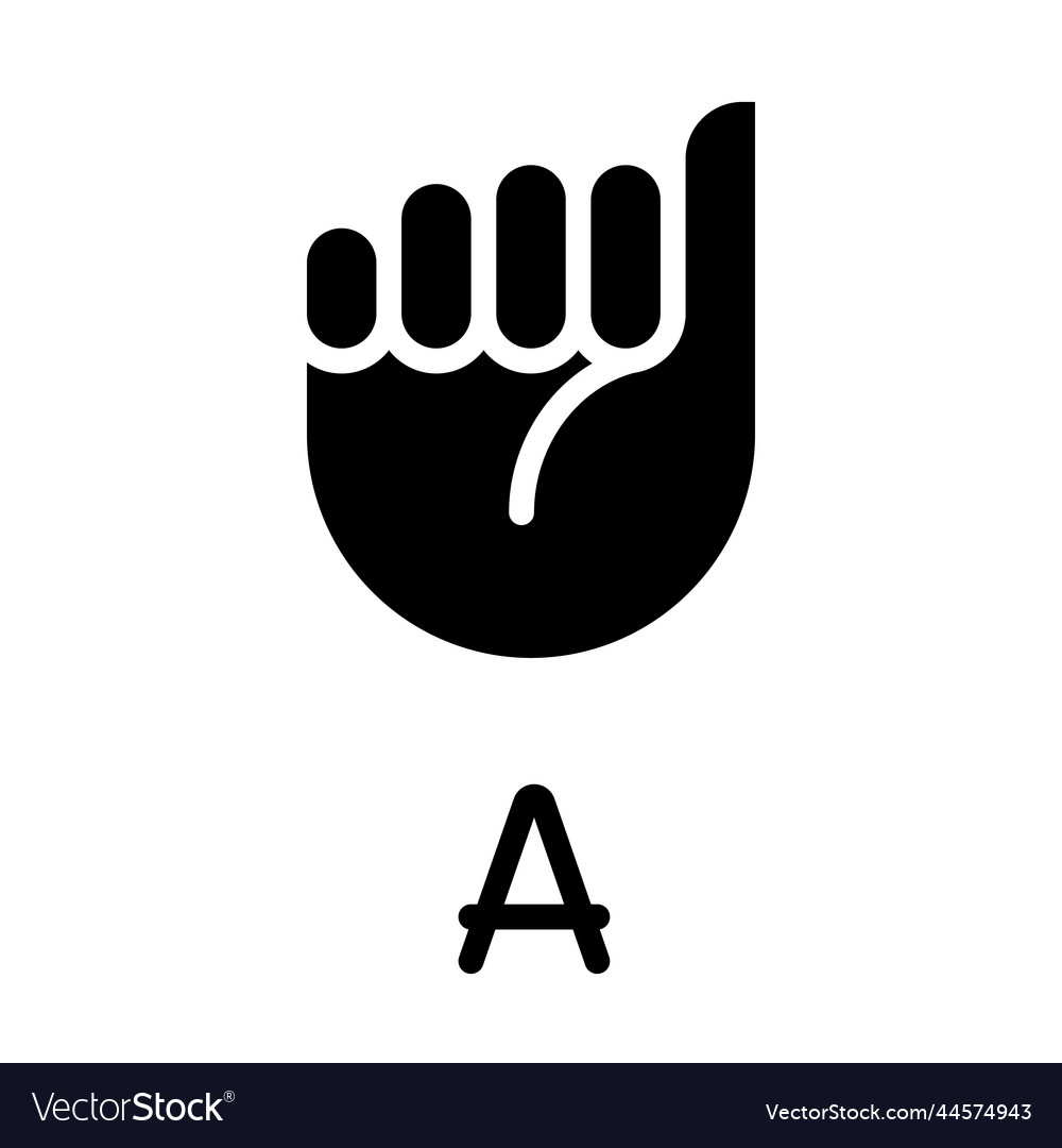 Letter a in american sign language black glyph