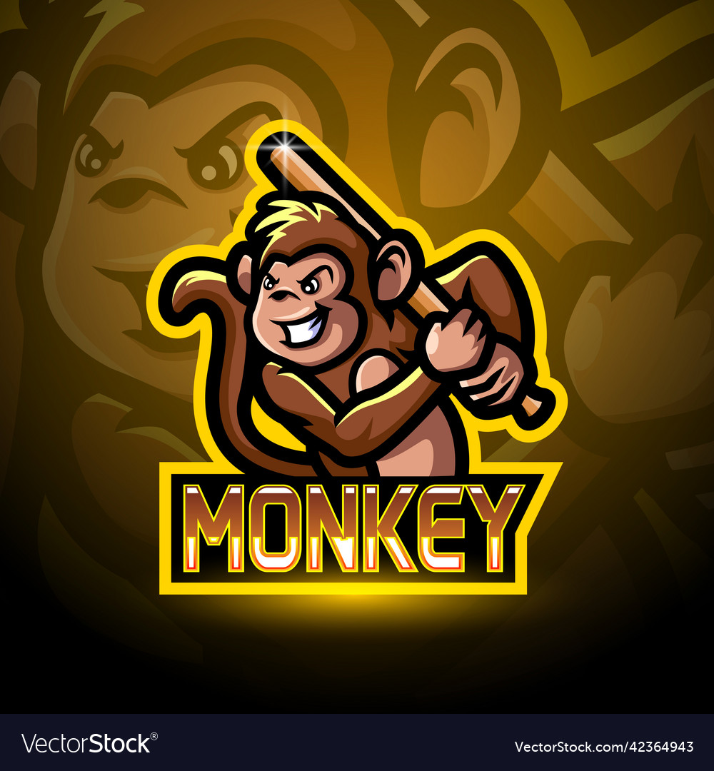 Monkey esport logo mascot design