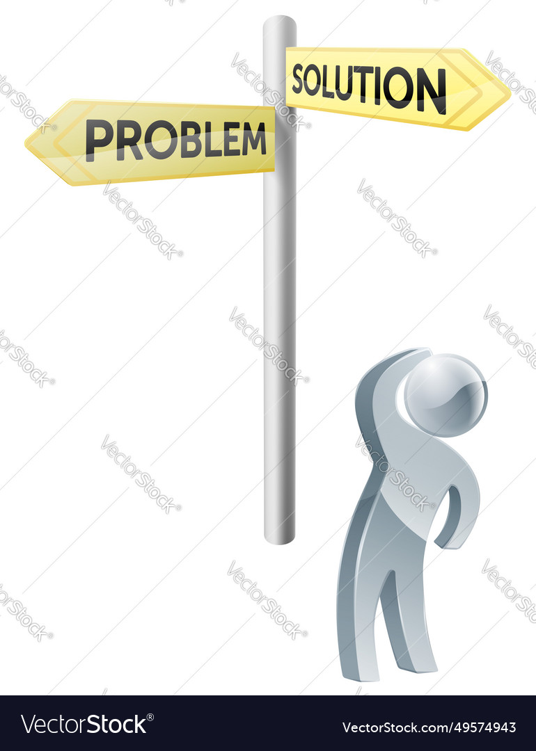 Problem or solution choice Royalty Free Vector Image