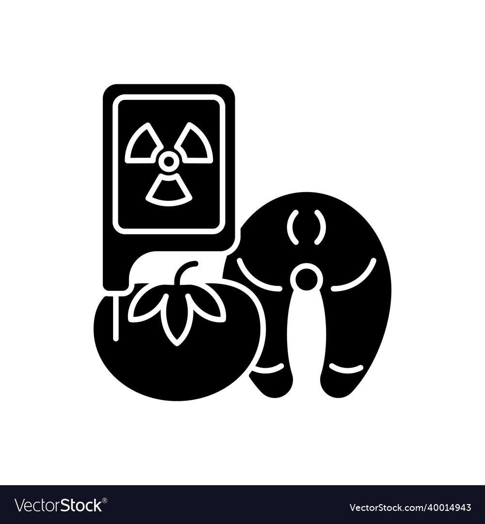 Radiation in food testing black glyph icon