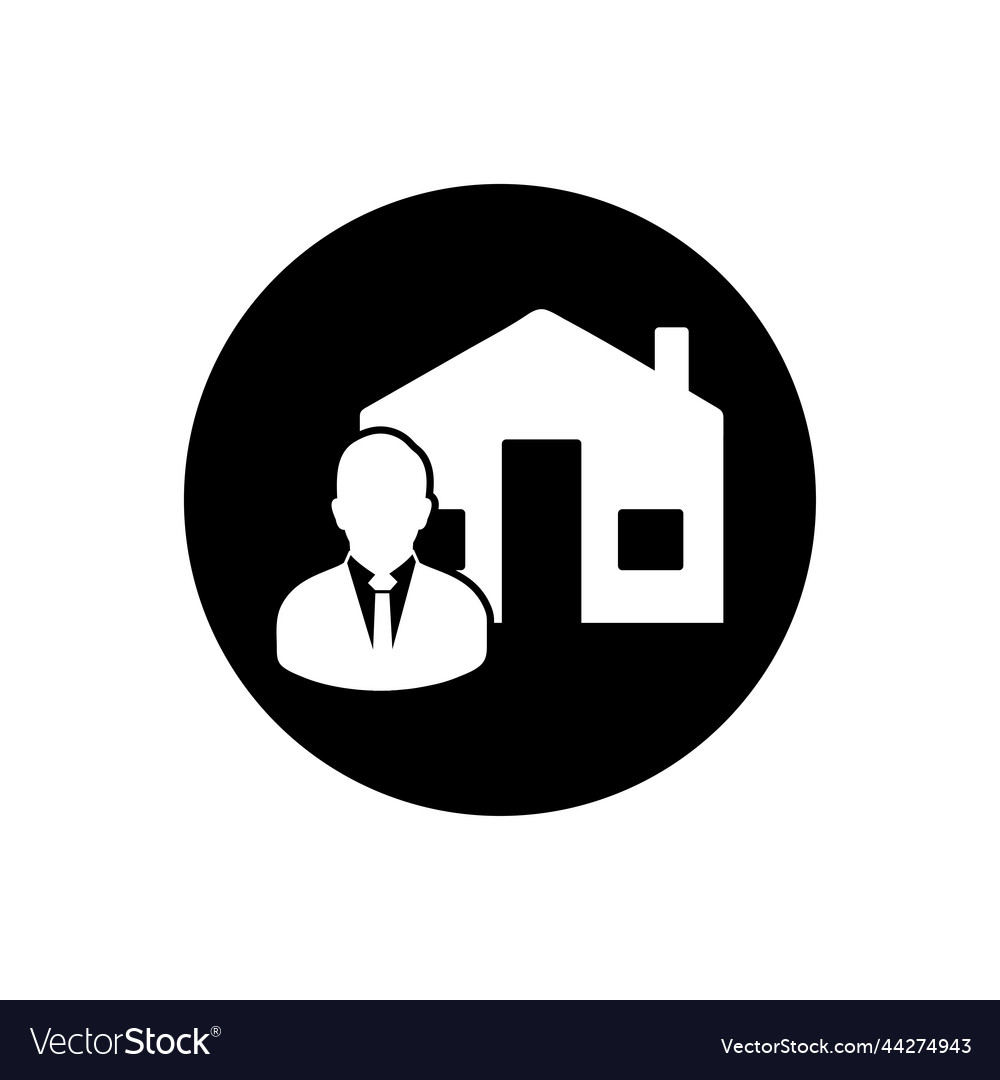 Real estate agent icon rounded button style