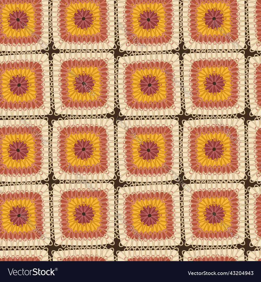 Seamless pattern with knitted napkin vector image Seamless pattern with knitted napkin
