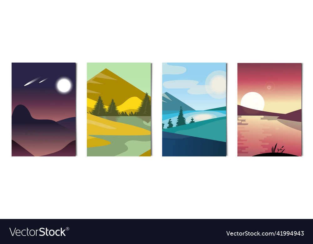 Set of 4 pcs different vertical backgrounds