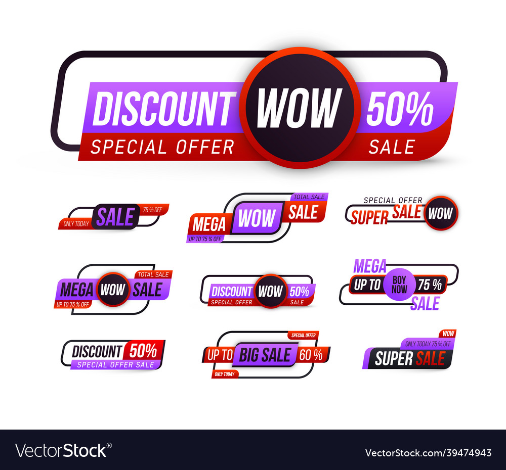Sticker badge coupon store sale tag banner vector image Sticker badge coupon store sale tag banner
