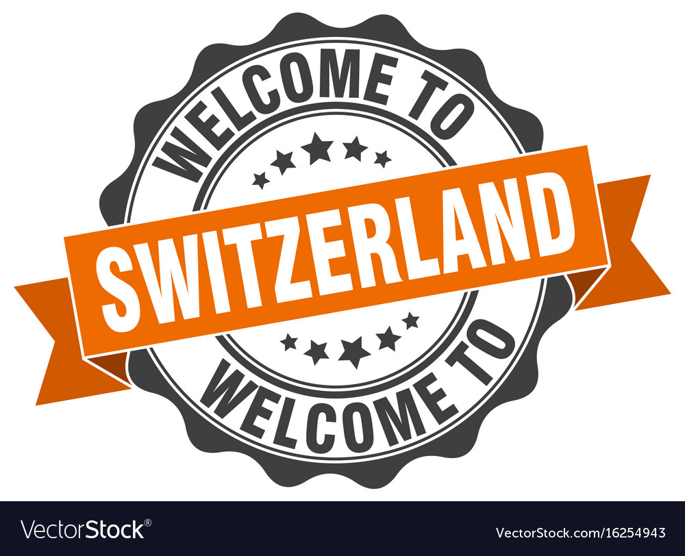 Switzerland round ribbon seal Royalty Free Vector Image