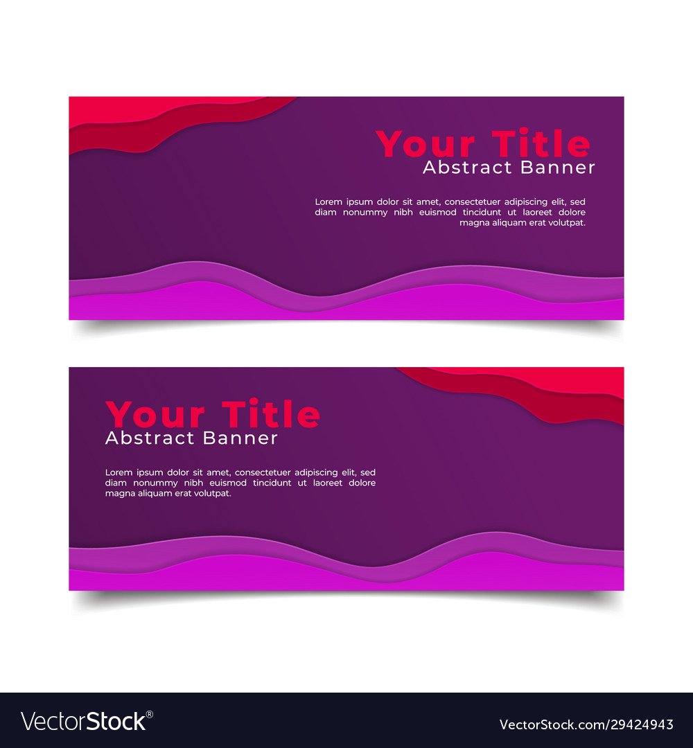 Template Banner With Wave Paper Cut Layered Vector Image