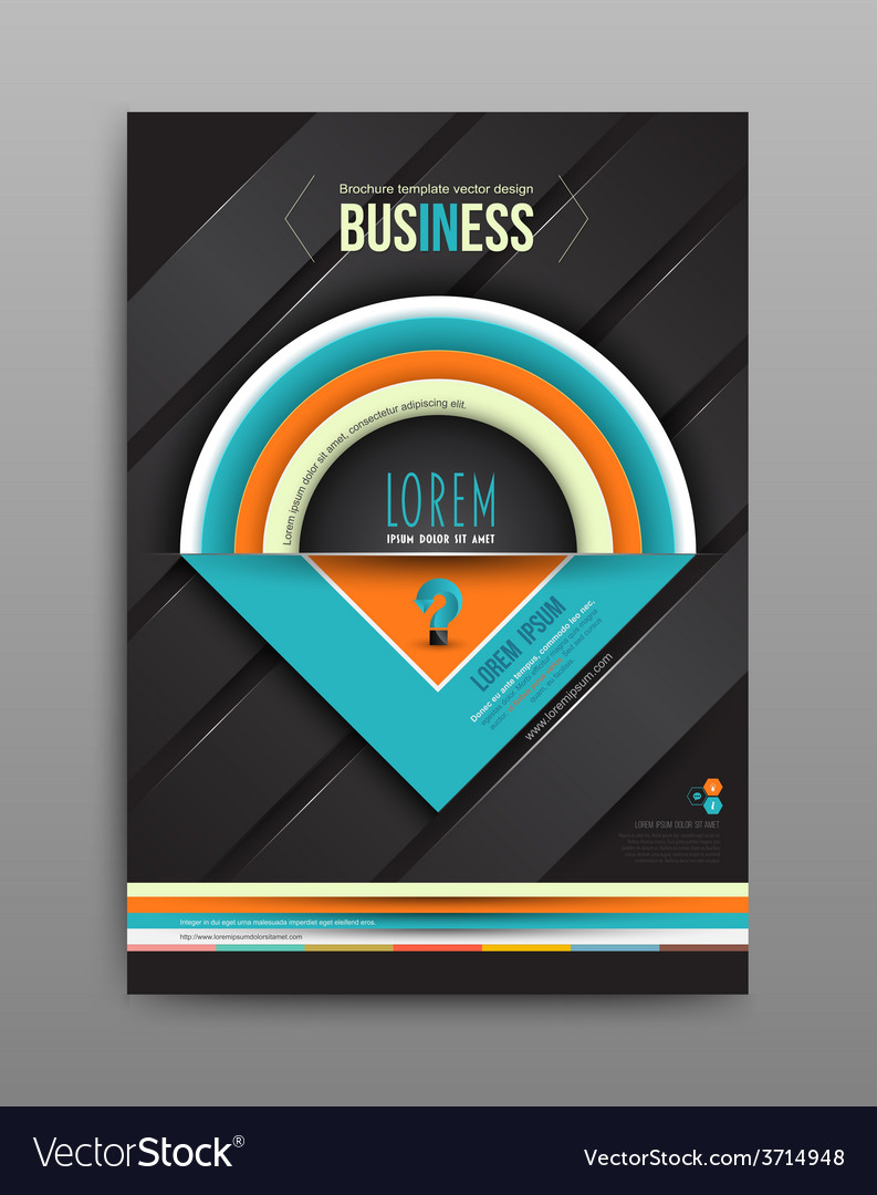 brochure design template half circle on dark vector image