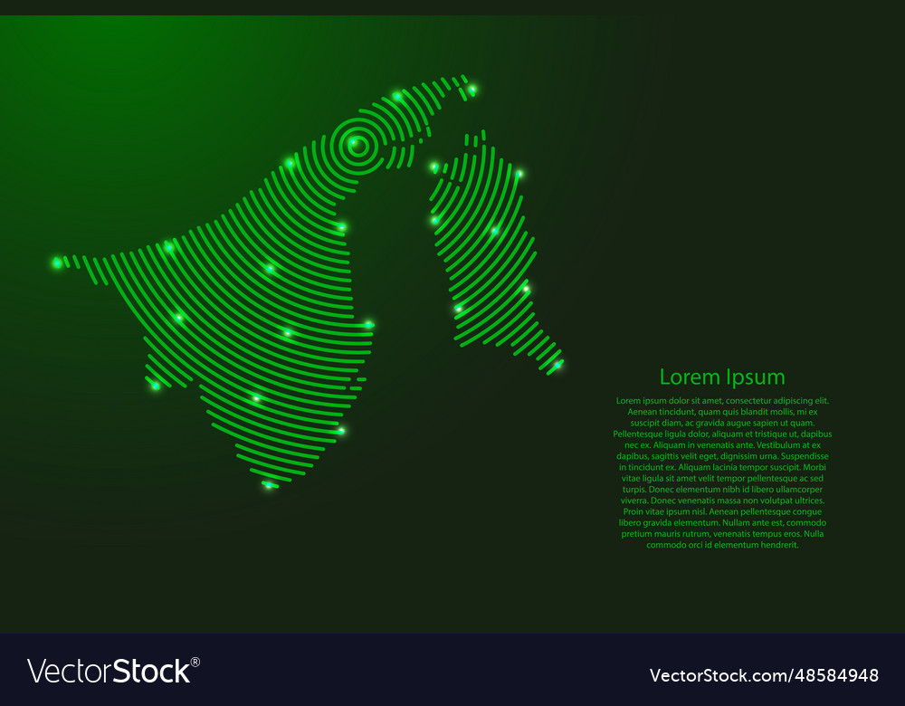 Brunei map from futuristic concentric green