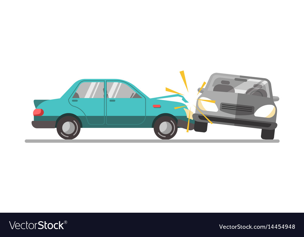 Car accident on a road Royalty Free Vector Image