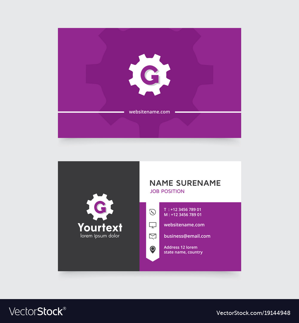 Creative business card design with purple color