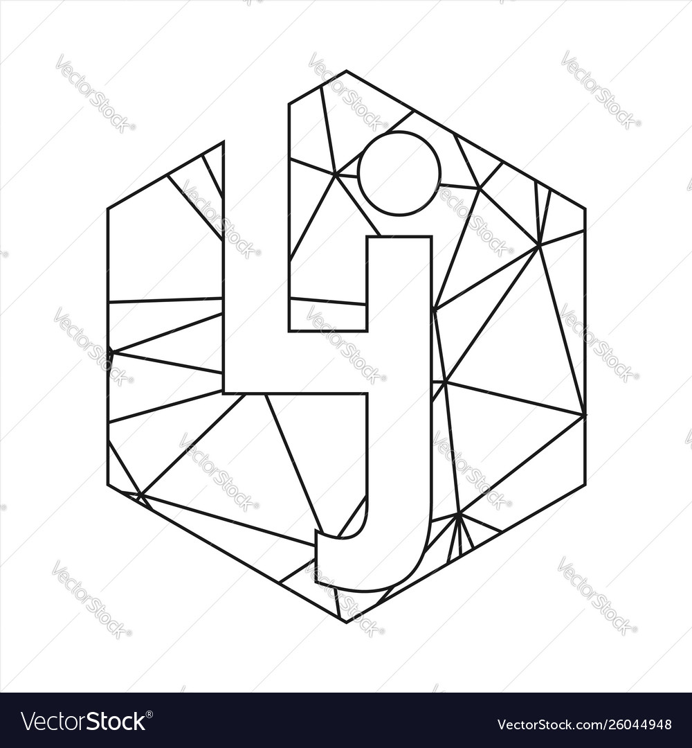 Lj geometric triangle block chain font vector image Lj geometric triangle block chain font