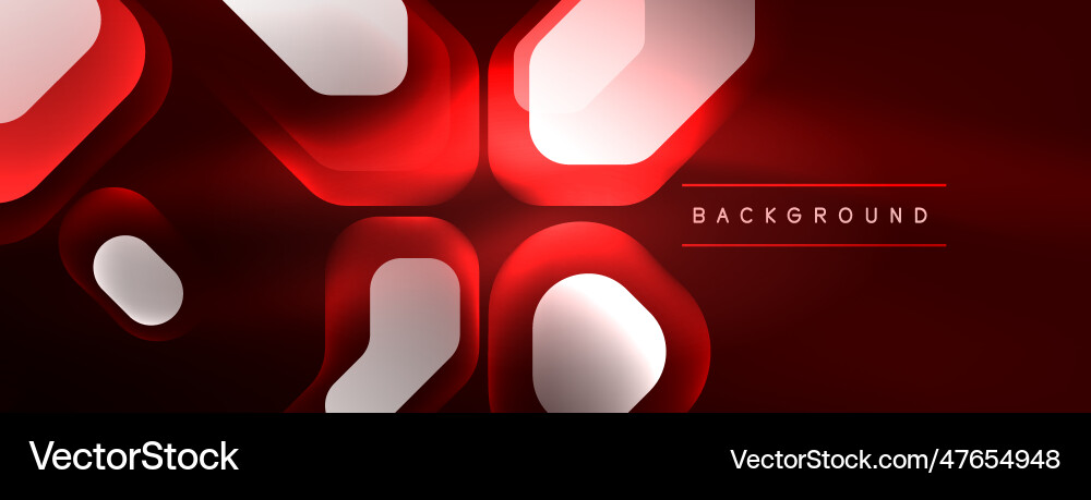 Neon lines squares and round shapes abstract Vector Image