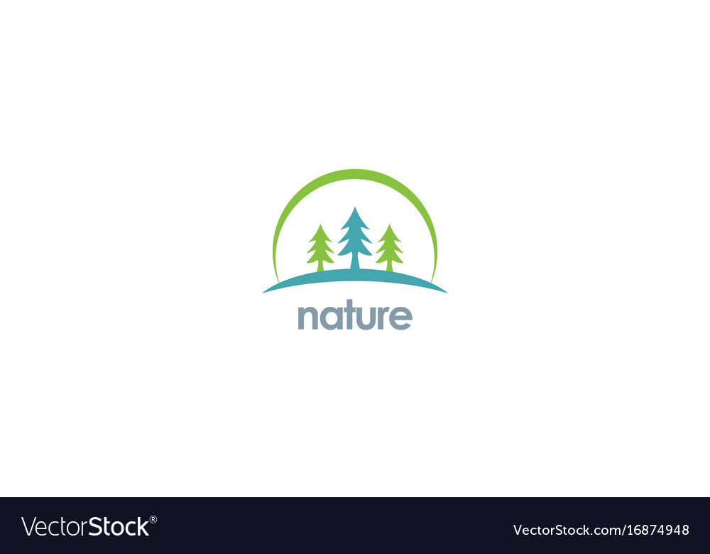 Pine tree landscape nature logo Royalty Free Vector Image