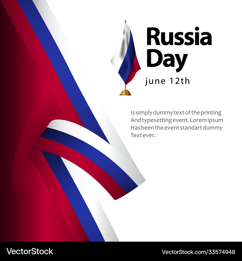 Russia day flag template design Royalty Free Vector Image