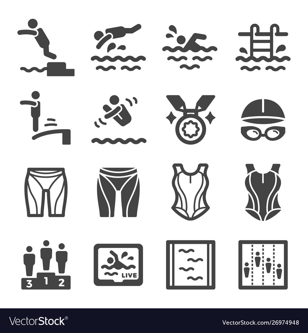 Swimming icon set Royalty Free Vector Image - VectorStock