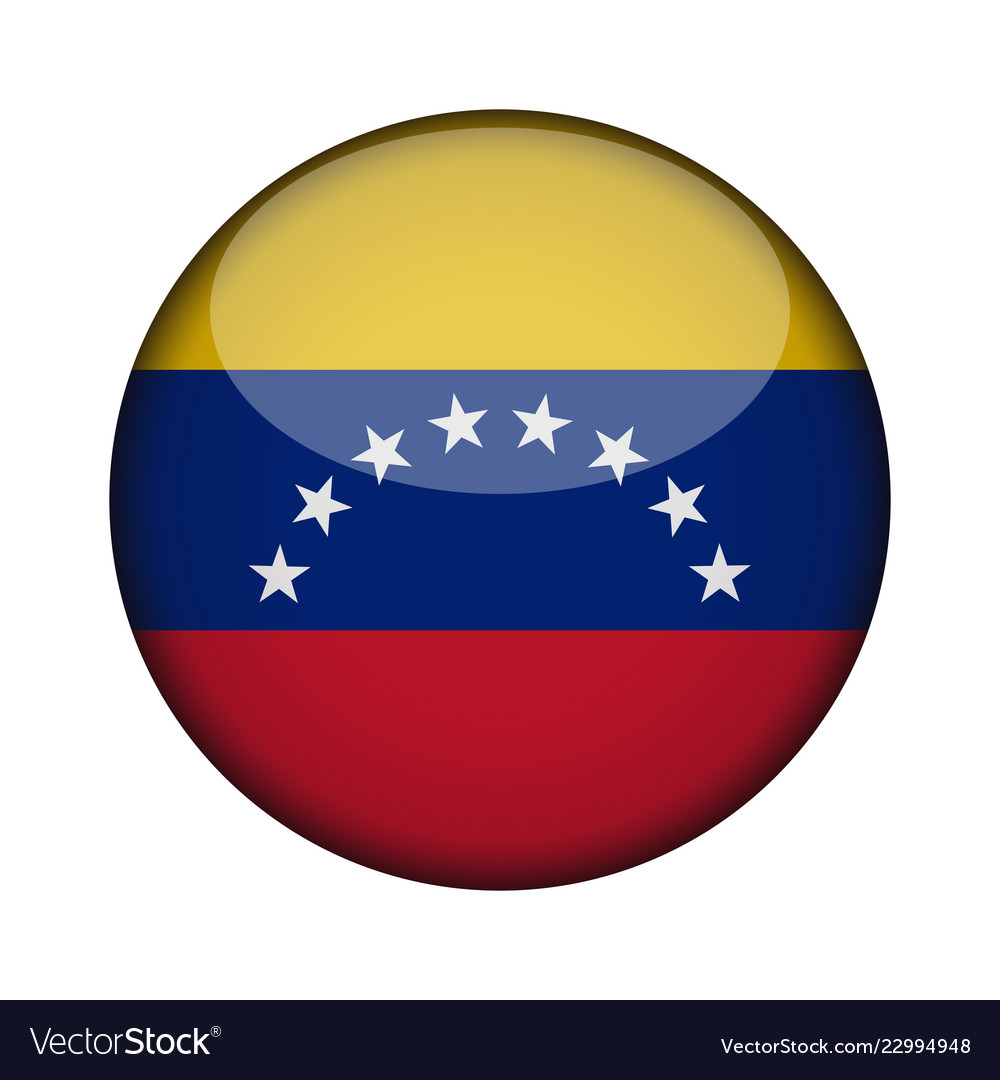 Venezuela Flag In Glossy Round Button Of Icon Vector Image