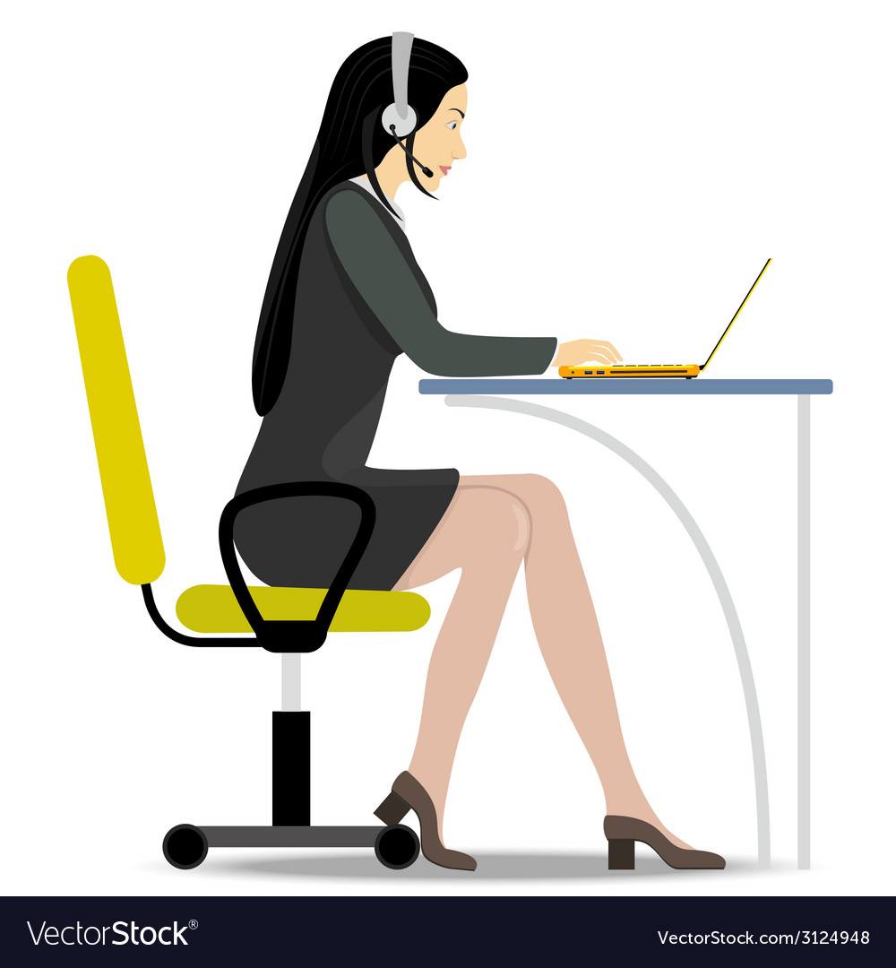 Woman with Headset at Desk