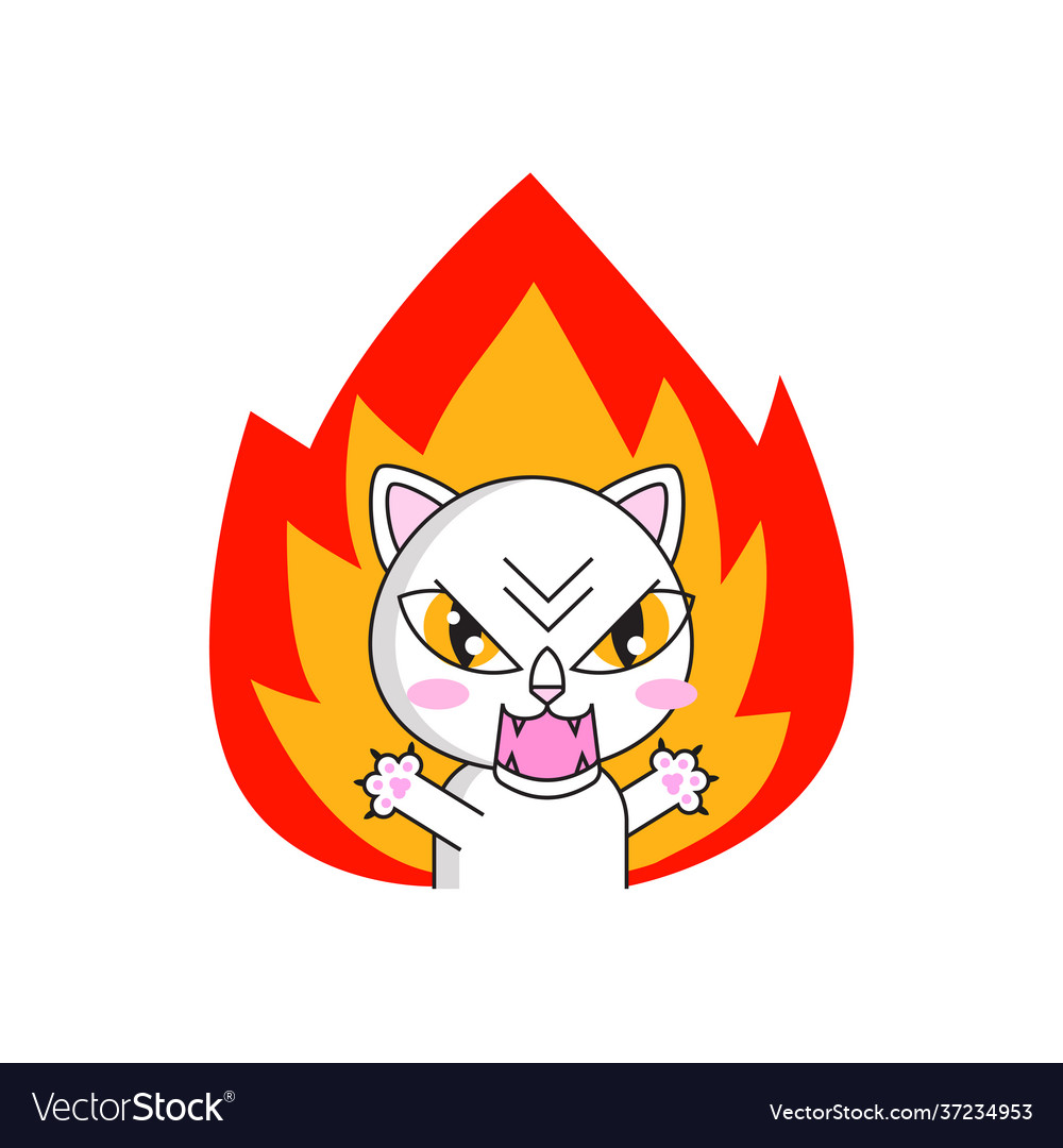 Angry grumpy cat emoji face Royalty Free Vector Image