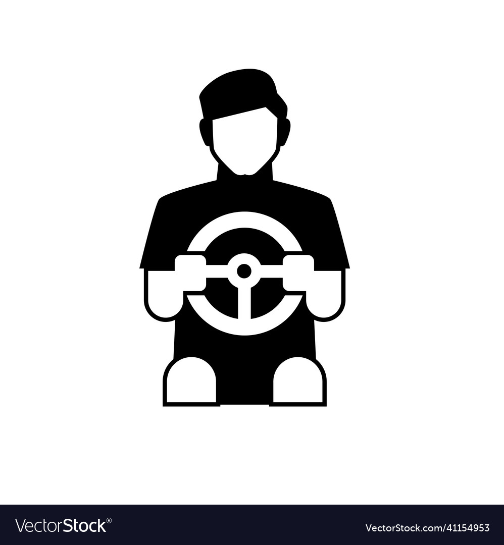 Car driver icon isolated on white sign Royalty Free Vector