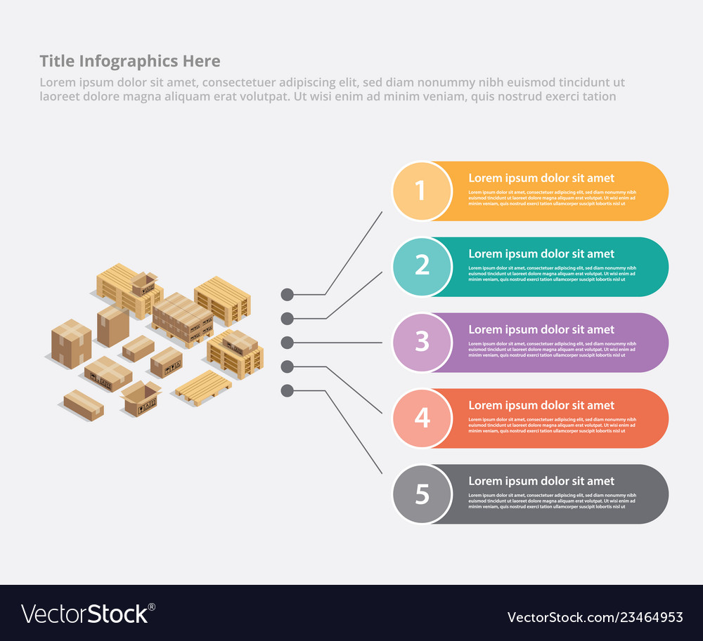 Cardboard shipping infographic business data