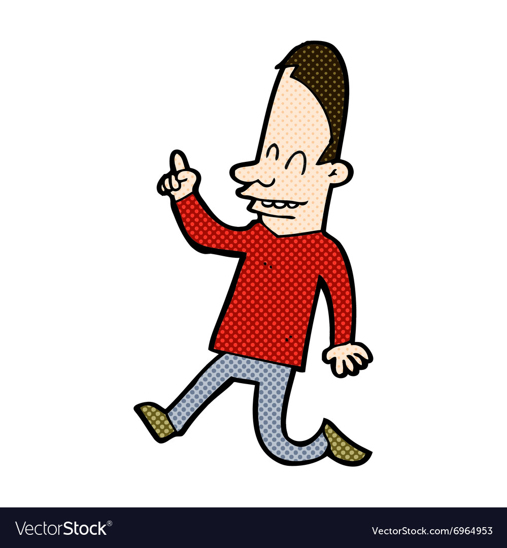 Comic Cartoon glücklich Mann zeigt