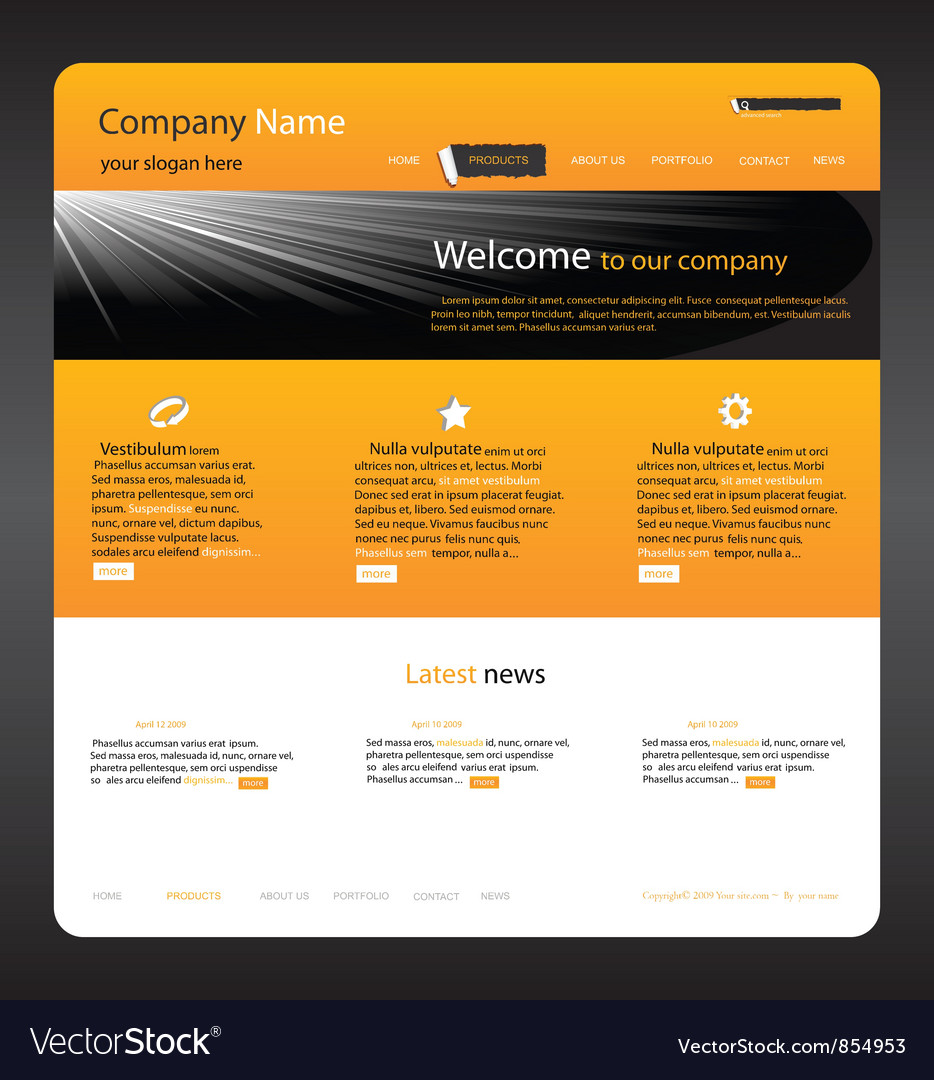 Editable website template