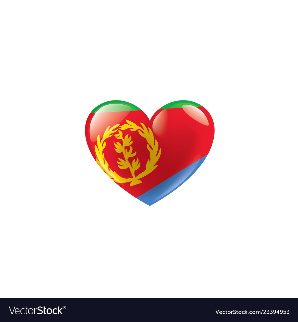 Eritrea flag on a white vector image Eritrea flag on a white
