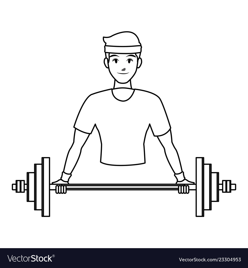 Fit man doing exercise Royalty Free Vector Image