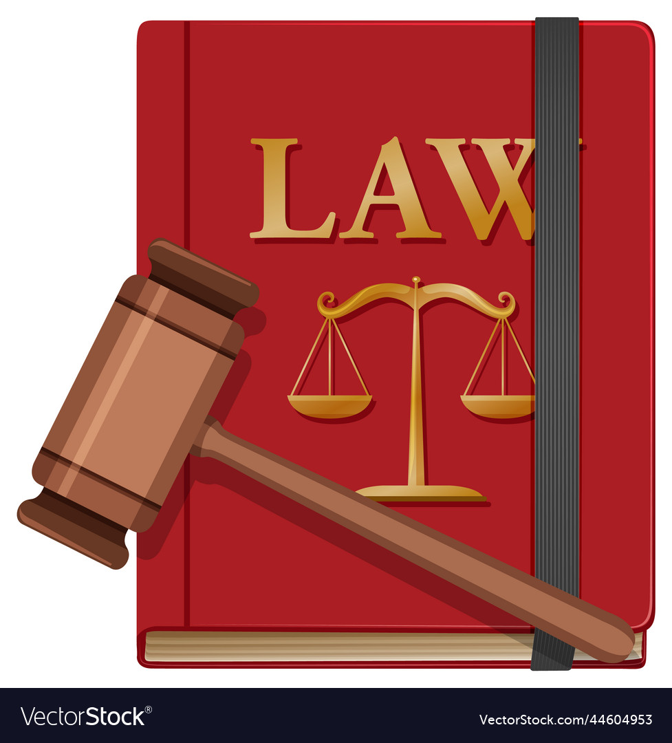 Gavel or judge hammer and law book