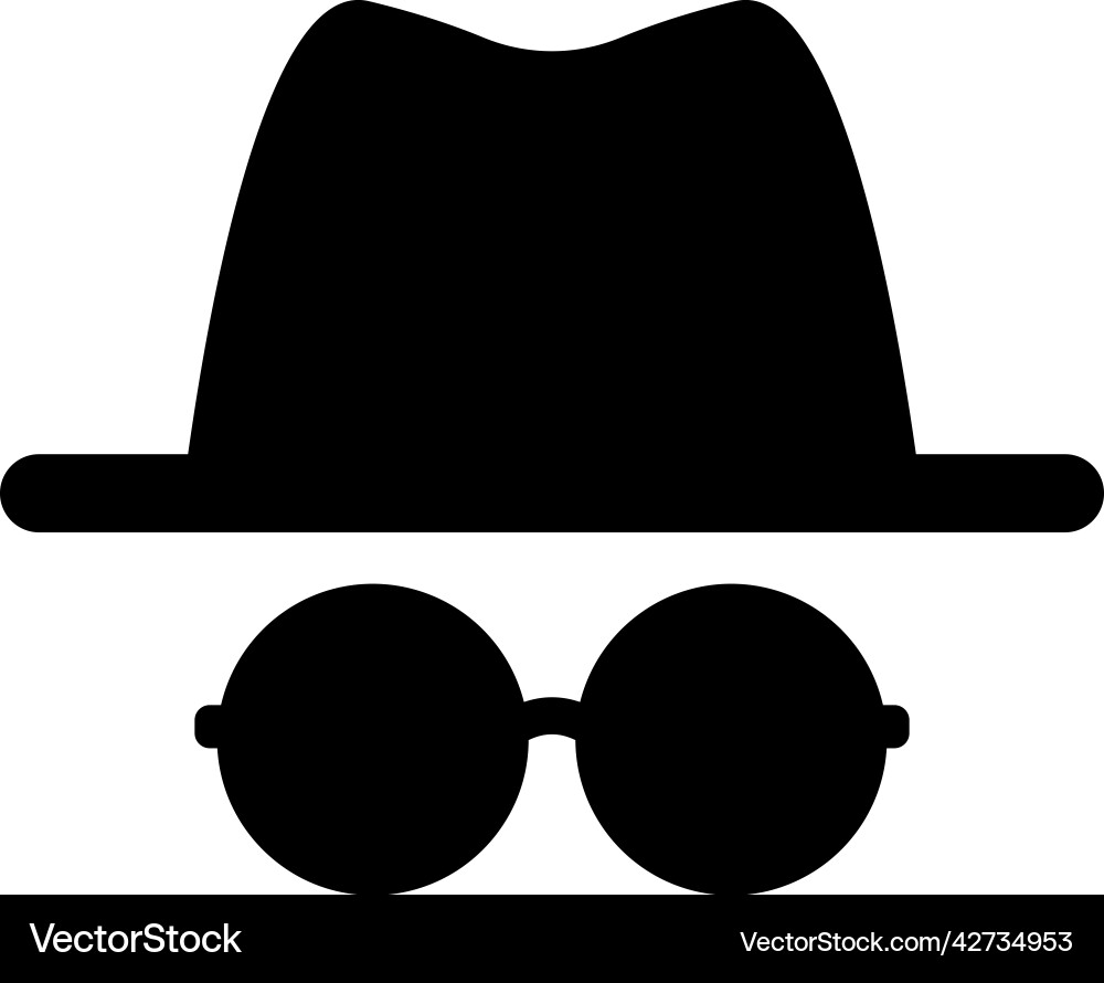 Hat and glasses icon design anonymous person Vector Image