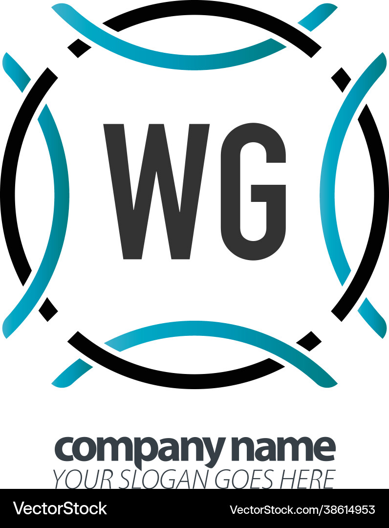 Initial letter wg circle sport logo design Vector Image