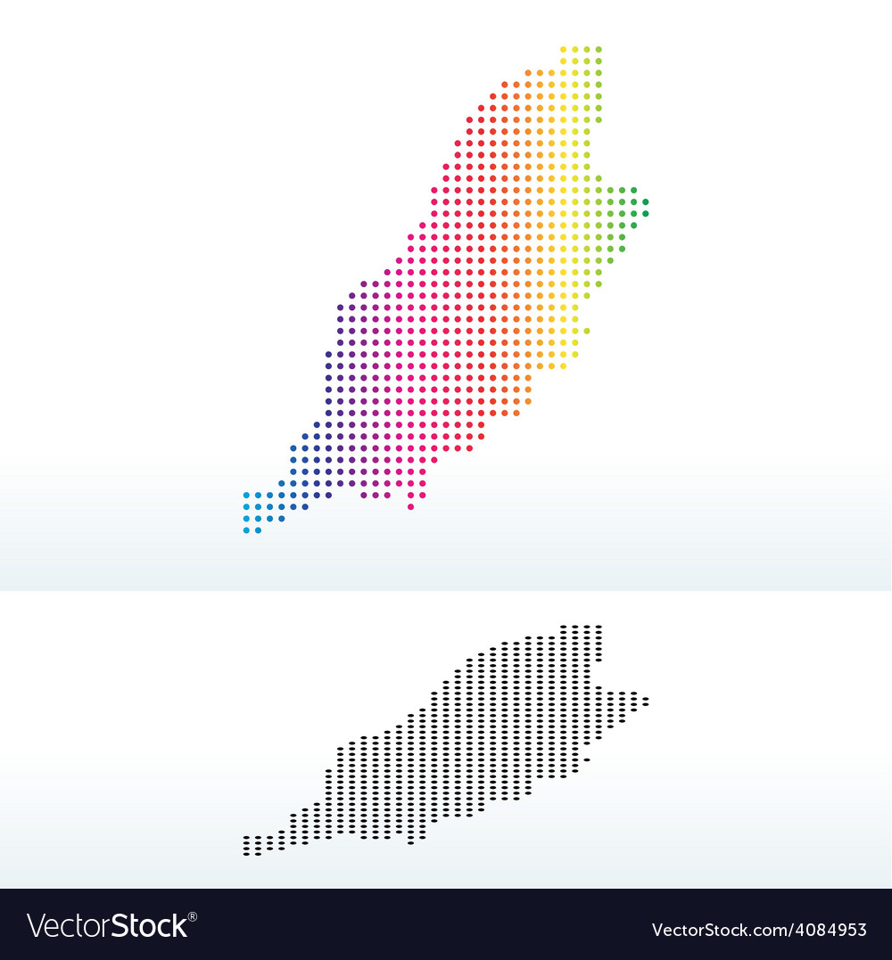 Isle of man british crown dependency with dot Vector Image