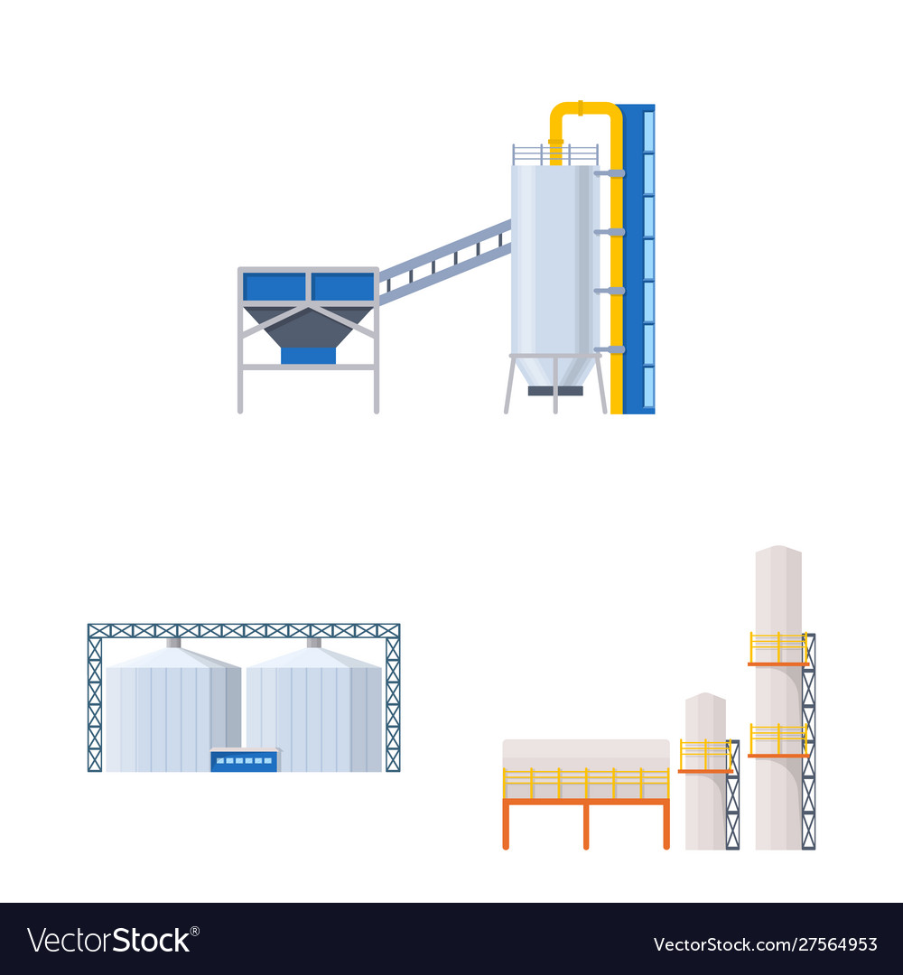 Isolated object industry and building icon set vector image Isolated object industry and building icon set