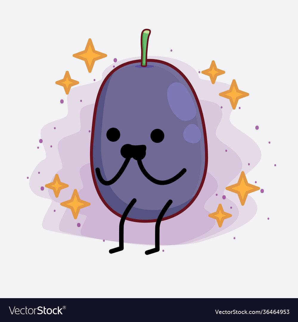 Java plum fruit cute character with simple face