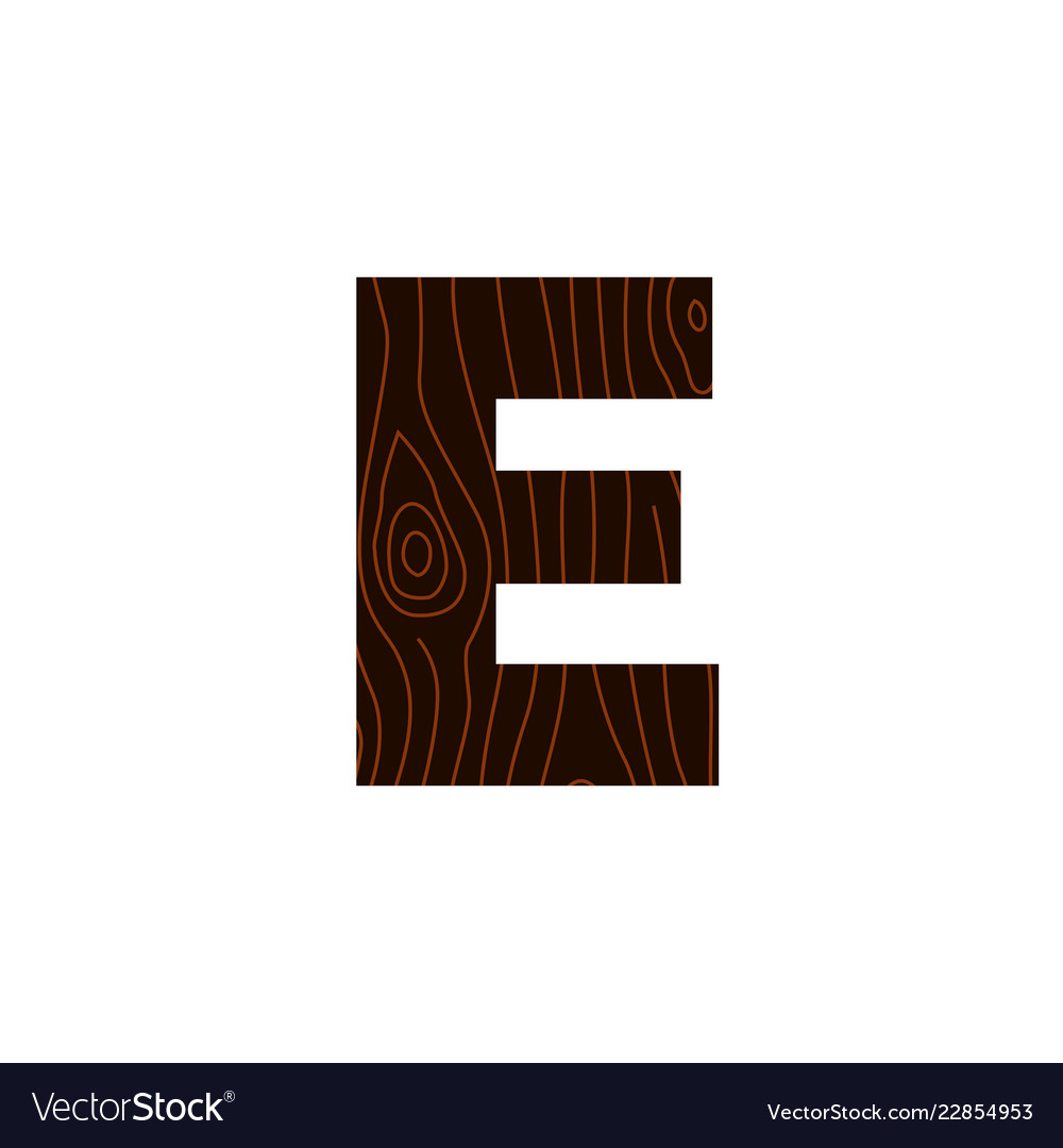 Logo letter e wood texture