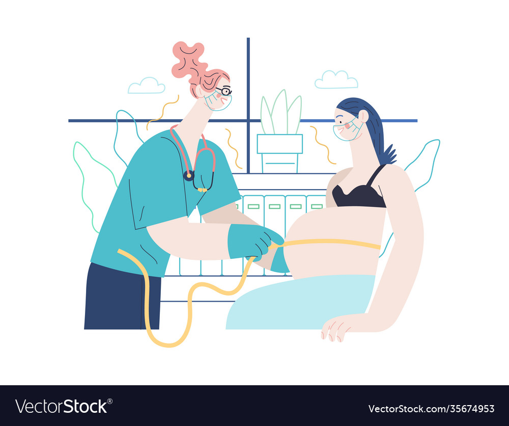 Medizinische Versicherung - routinemäßige Schwangerschaft vector image Medizinische Versicherung - routinemäßige Schwangerschaft