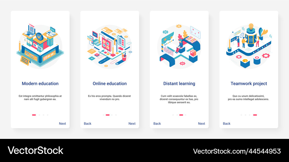 Modern Online Education Distance Learning Vector Image