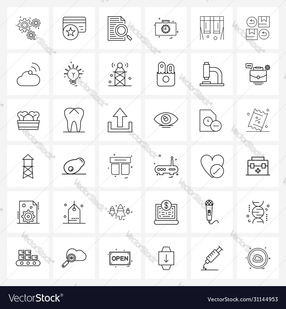 Set 36 simple line icons for web and print