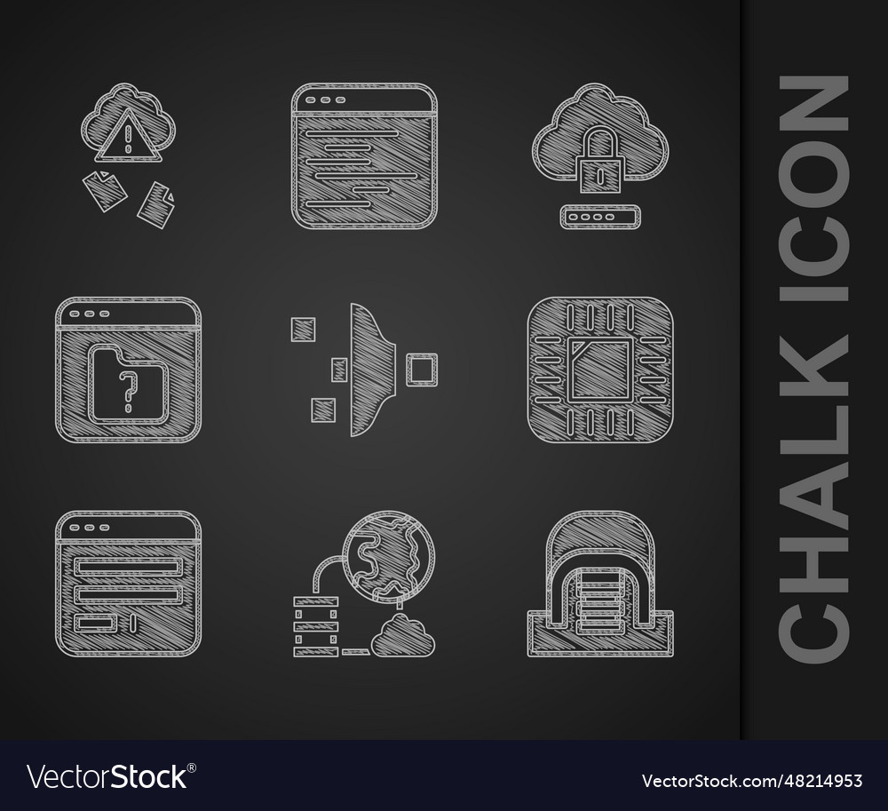 Set filter setting network cloud connection vector image Set filter setting network cloud connection