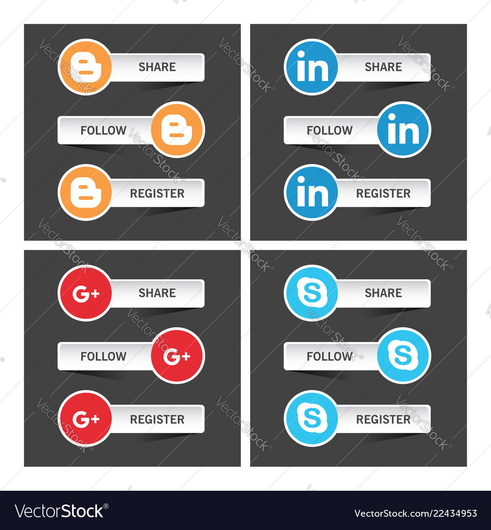 Social media icon set with light background