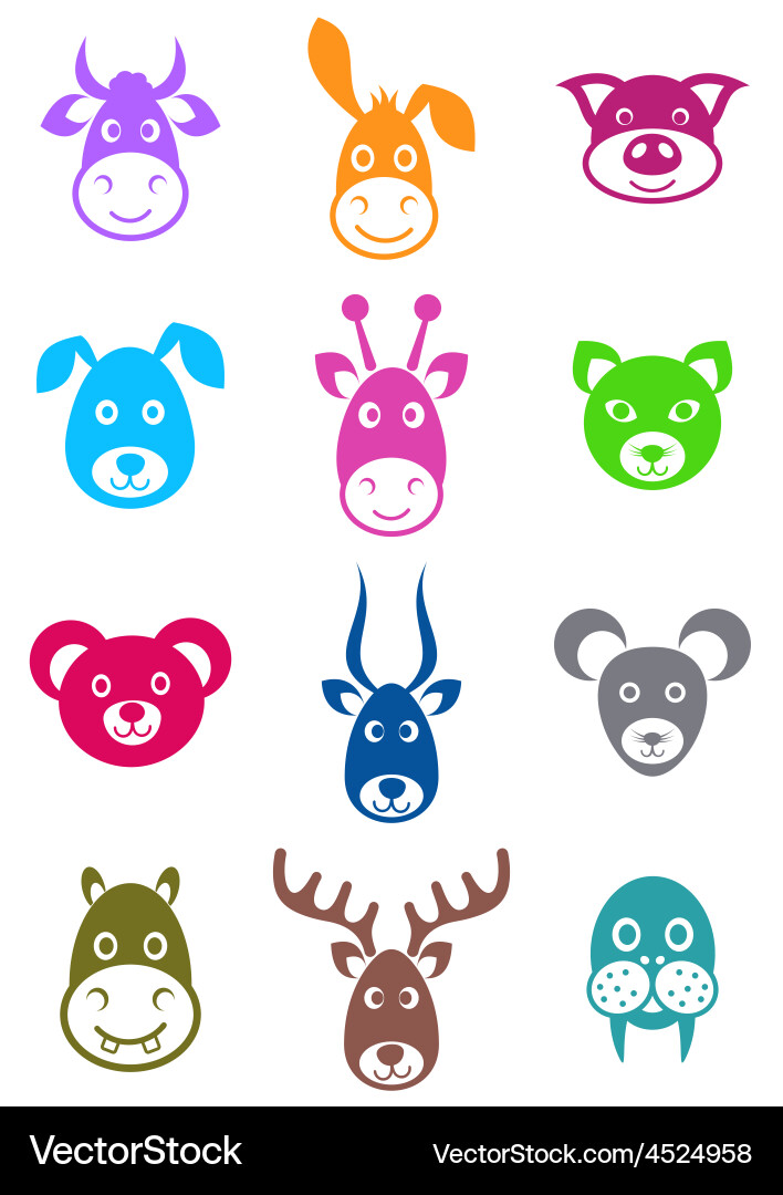 Animal labels Royalty Free Vector Image - VectorStock