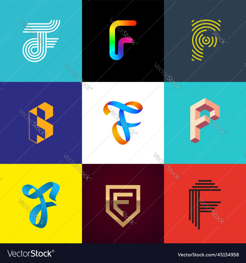 Big logo pack creative monograms Royalty Free Vector Image