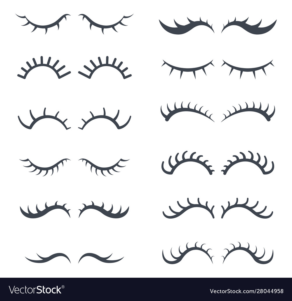 Cartoon eyelashes pretty girl style eyes face Vector Image