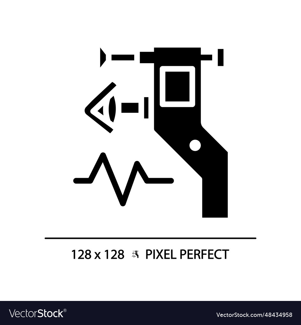 Augentonometer Pixel perfekte schwarze Glyph-Symbol