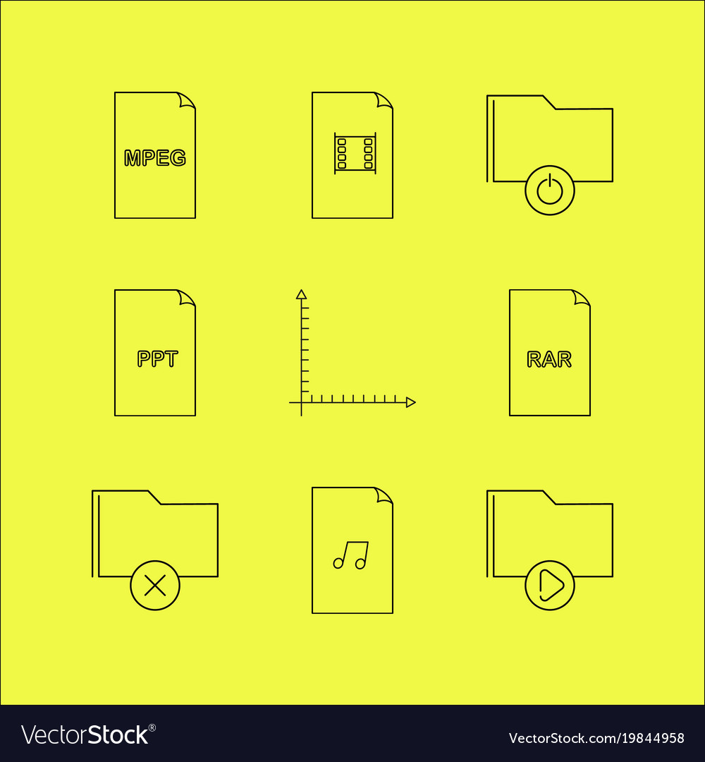 Dateien und Ordner lineare Icon setzen einfache Umriss