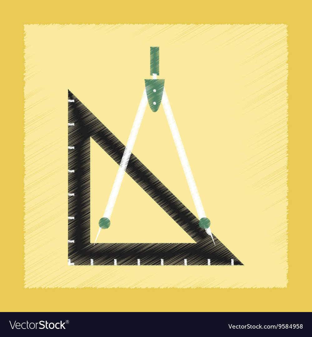 Flat shading style icon ruler compass