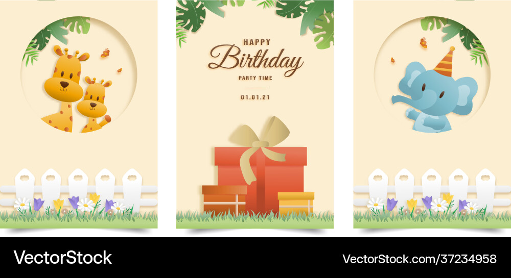 Invitation birthday greeting card Royalty Free Vector Image