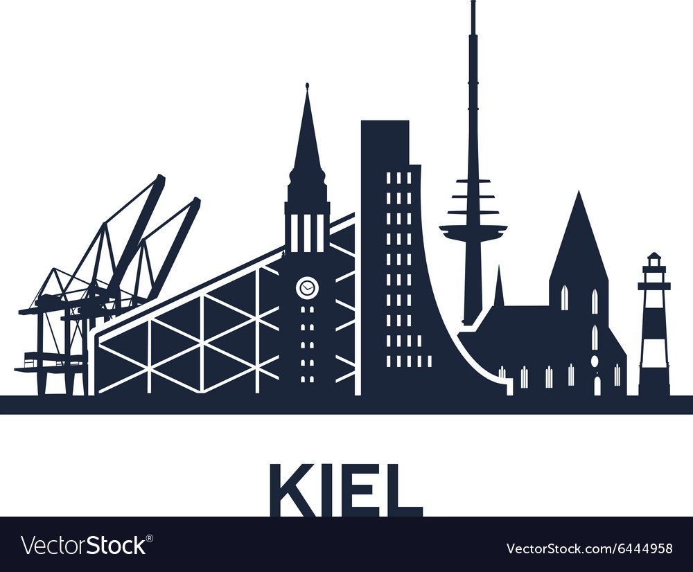 Kiel city skyline Royalty Free Vector Image - VectorStock